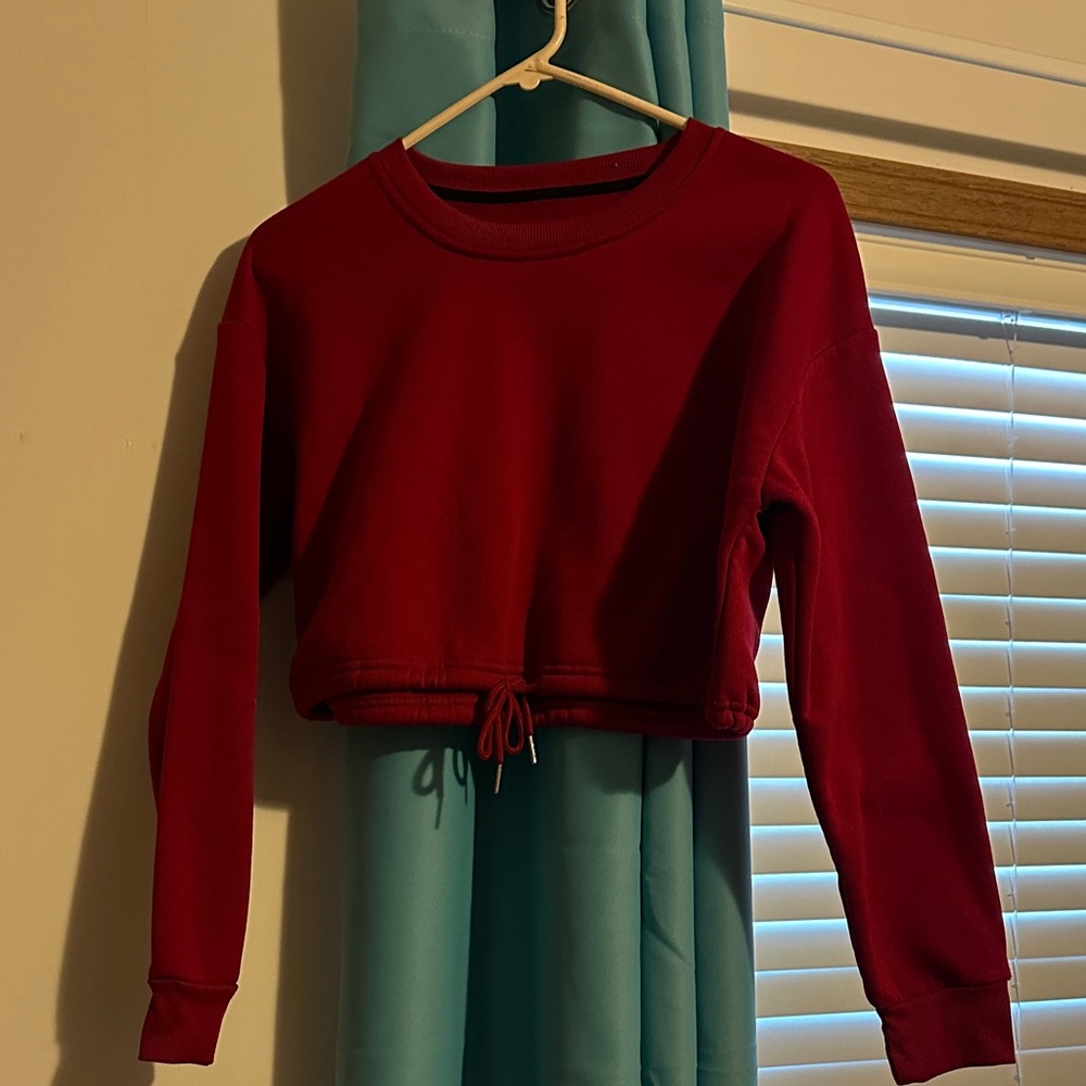 Red Cropped Sweatshirt